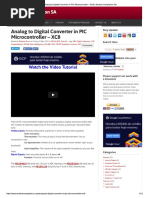 Analog To Digital Converter in Pic Microcontroller Xc8