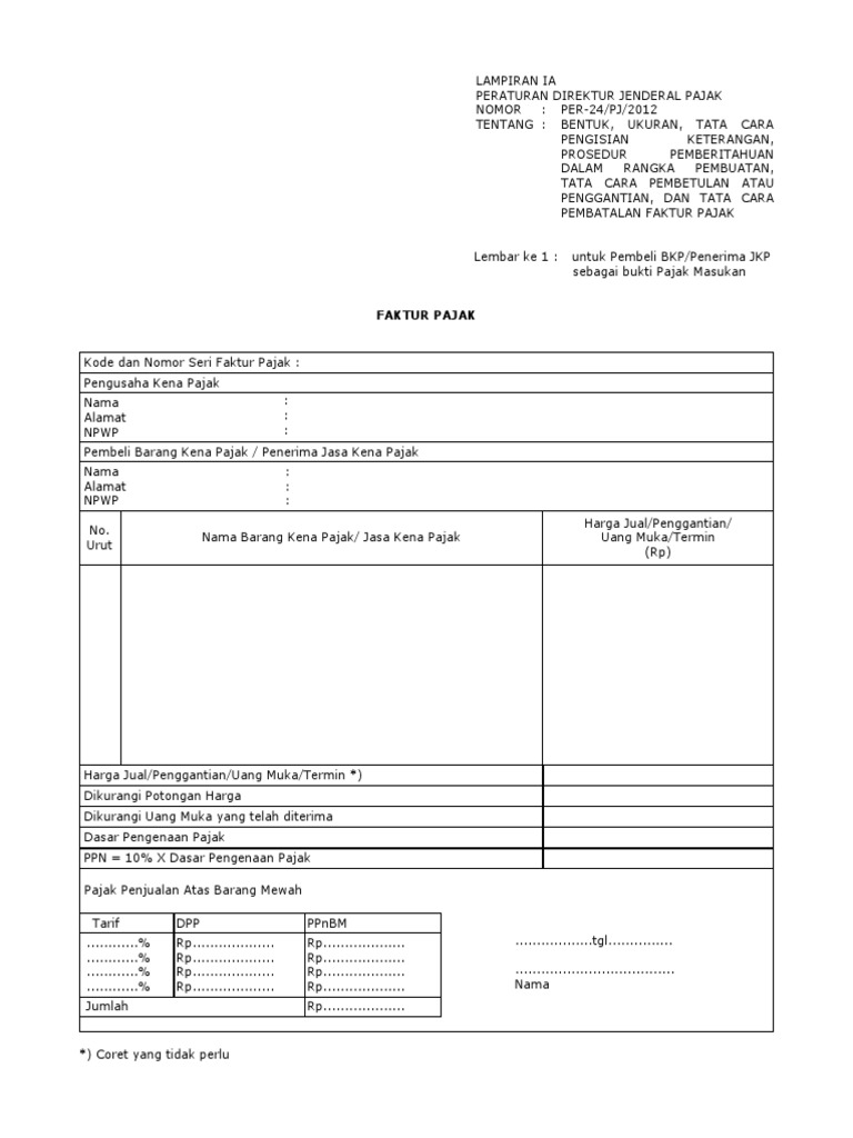 Lampiran - PER - 24 - PJ - 2012 | PDF