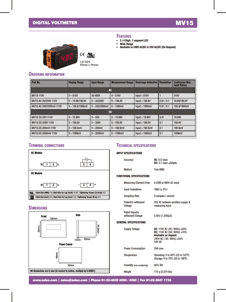 DC Digital Voltmeter | PDF | Alternating Current | Electric Power