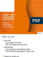 Java™ Se 7 Language Features: Peter Ahé Alex Buckley