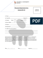 Placement Registration Form - FoE - 2017-18