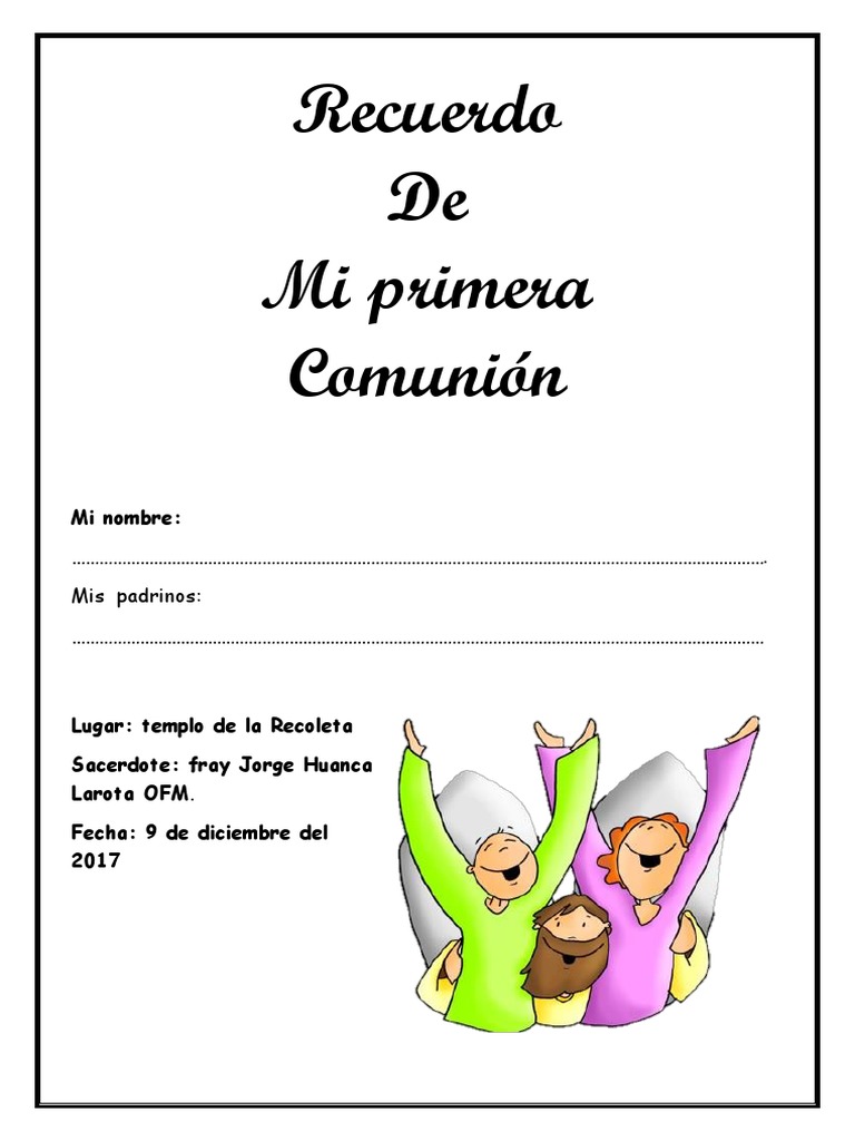 Cuadernillo Mi Primera Comunion 2017 | eucaristía | Misa (liturgia ...
