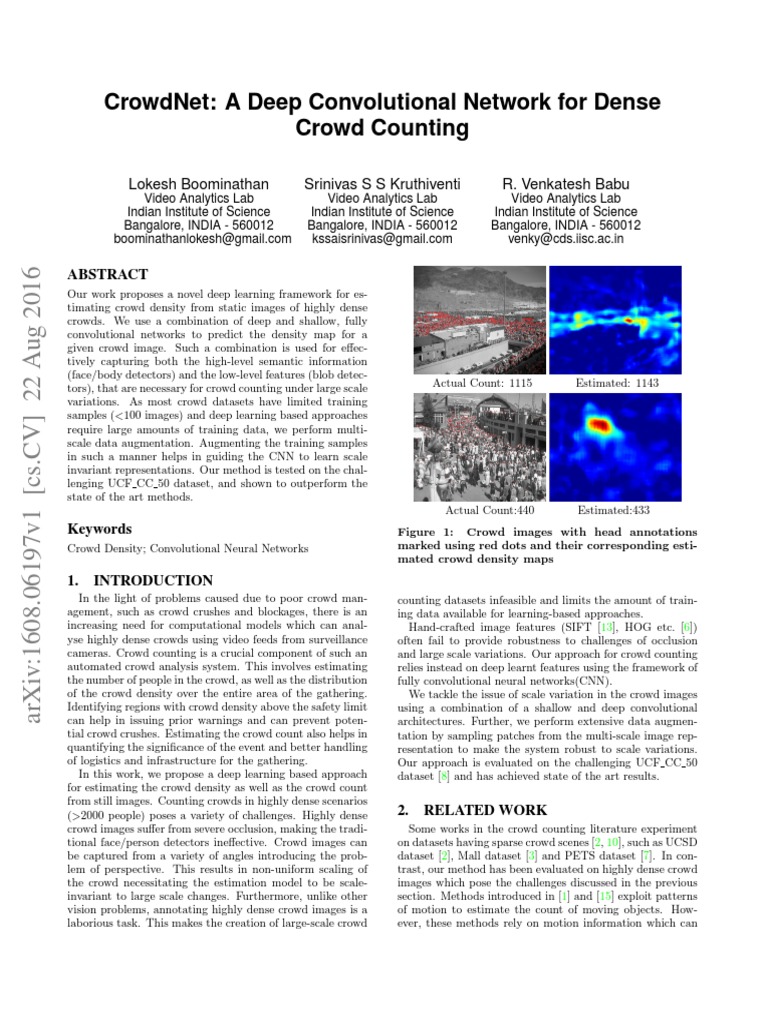 Deep Learning for Dense Crowd Counting | PDF | Scientific Modeling ...