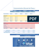 Controle de Fluxo de Caixa Mensal para Salao