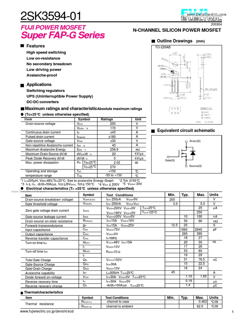 Datasheet - HK k3594-01 42949 | PDF