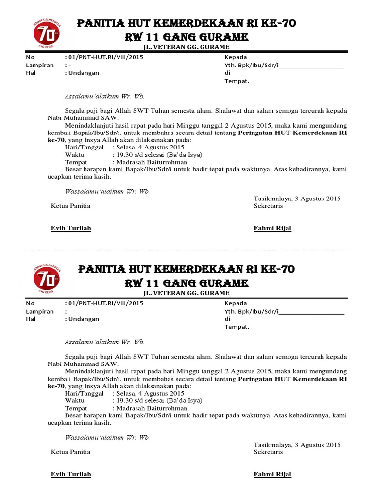 75 Contoh Undangan Acara Jalan Sehat Gratis Terbaru