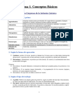 Clasificación de las industrias químicas según materia prima, proceso, escala y producto