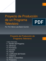 Proyecto de Producción de Un Programa Televisivo