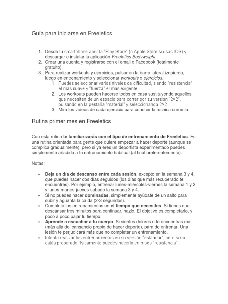 Guía de Inicio en Freeletics | PDF | Músculo | Science