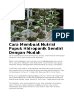 Teknik Hidroponik Sederhana