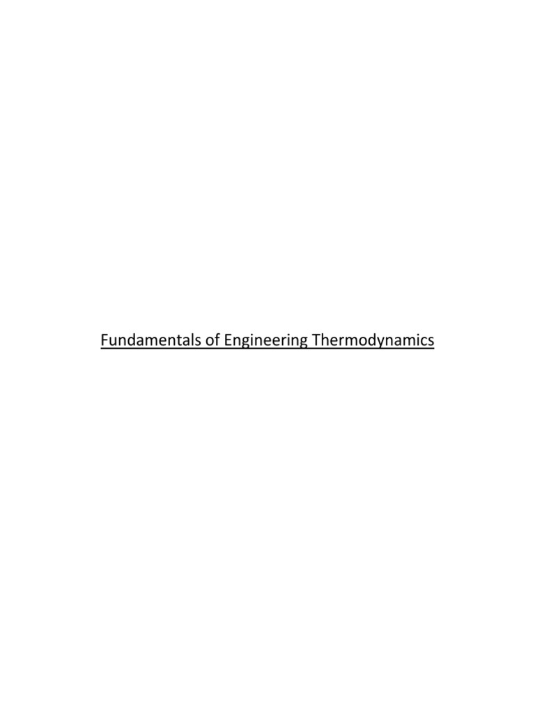 Fundamentals of Engineering Thermodynamics | PDF | Second Law Of ...