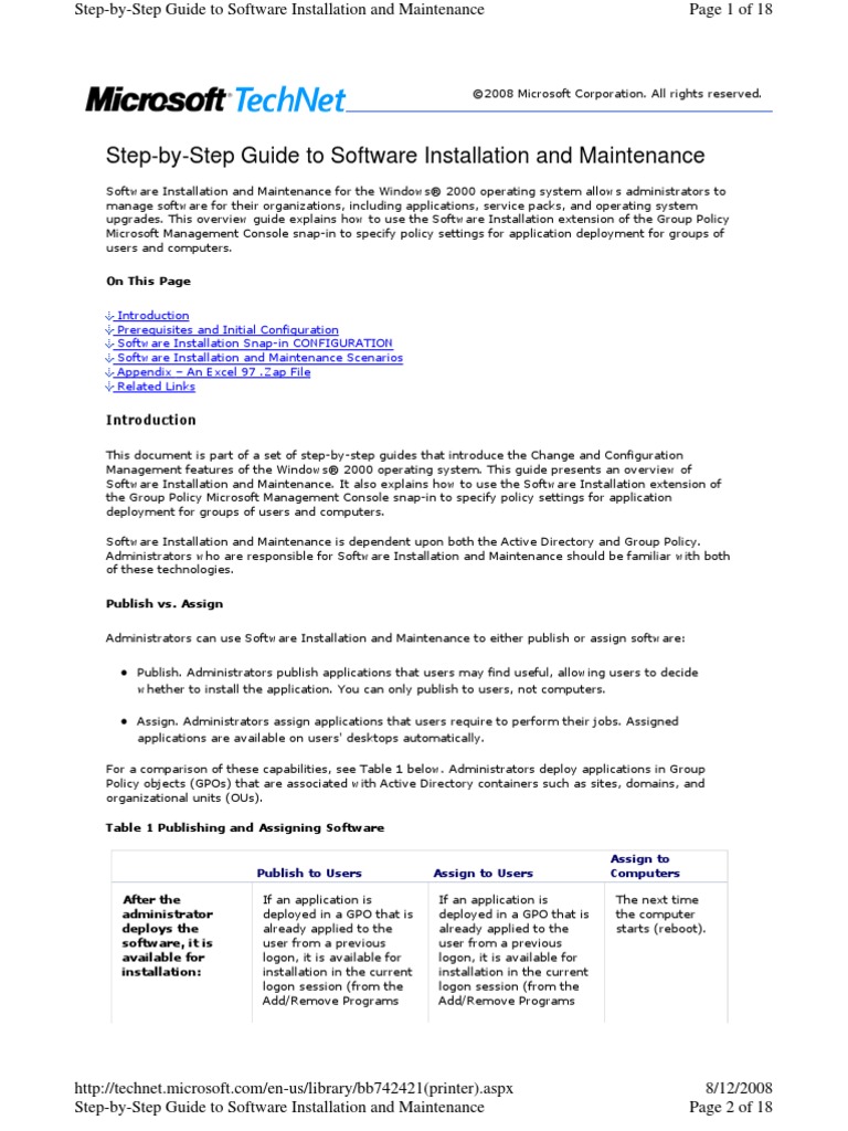 Step-by-Step Guide To Software Installation and Maintenance | PDF ...