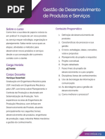 Gestão de Desenvolvimento de Produtos e Serviços