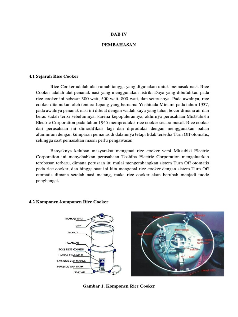 Komponen dan Sejarah Rice Cooker | PDF | Griya & Taman