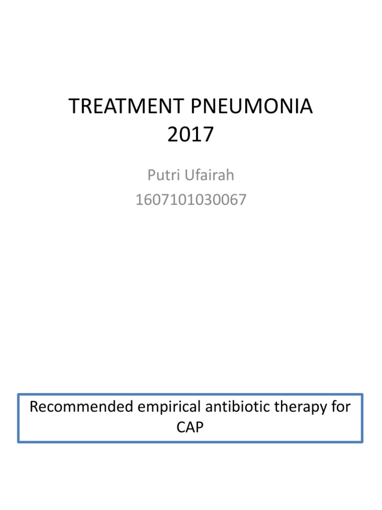 Recommended Outpatient Treatment for Community Acquired Pneumonia ...