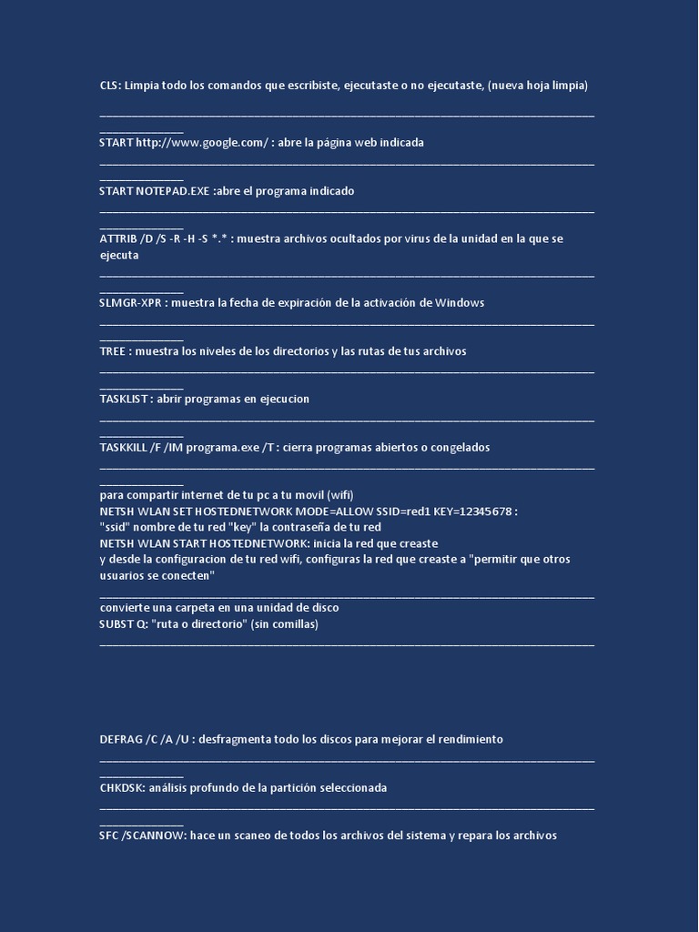 Comandos CMD para Optimizar Windows | PDF | Archivo de computadora ...