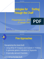 Methodologies For Sorting Through The Chaff: Presentation To: DHS/IAIP