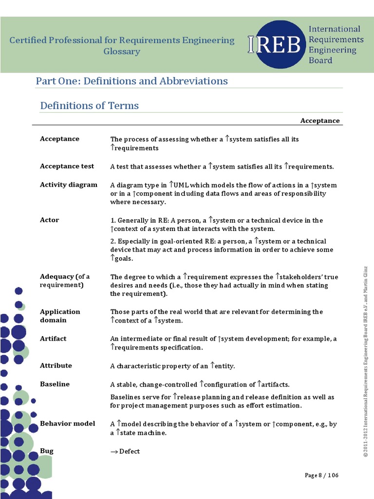 Part One: Definitions and Abbreviations Definitions of Terms | PDF ...