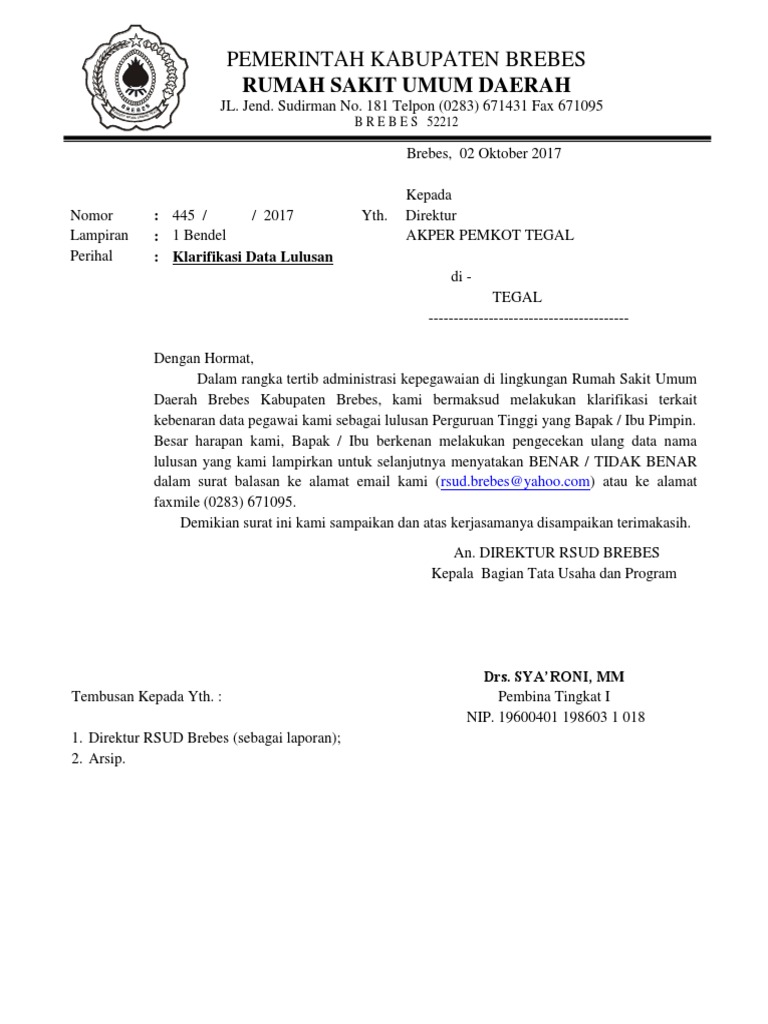 Surat Klarifikasi Sekolah Tingggi Pdf