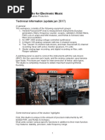 Analog Electro Acoustic Studio Tech Specs 1.3