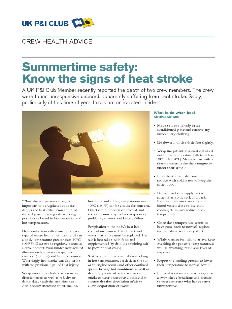 Heat Safety for Seafarers | PDF | Hyperthermia | Stroke