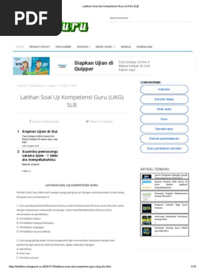 Latihan Soal Uji Kompetensi Guru Ukg Slb Pdf