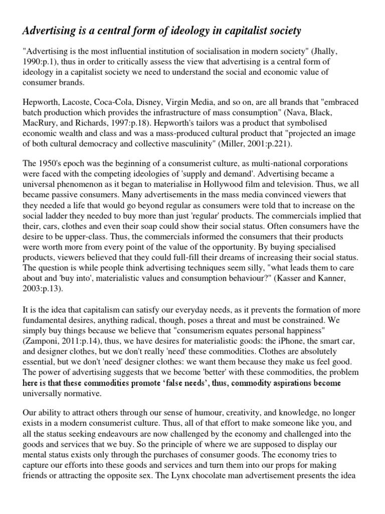 Capitalist society essay image