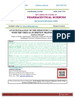Pharmaceutical Sciences: An Investigation of The Personnel'S Satisfaction With The Virtual In-Service Training Courses