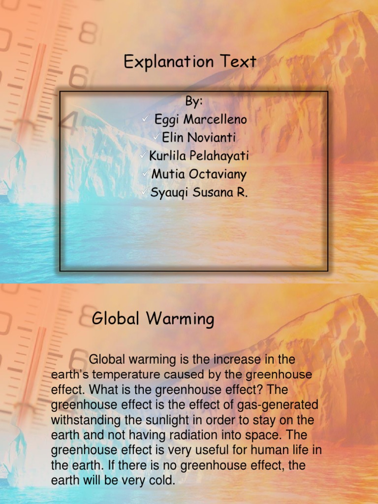 Explanation Text Global Warming Greenhouse Effect