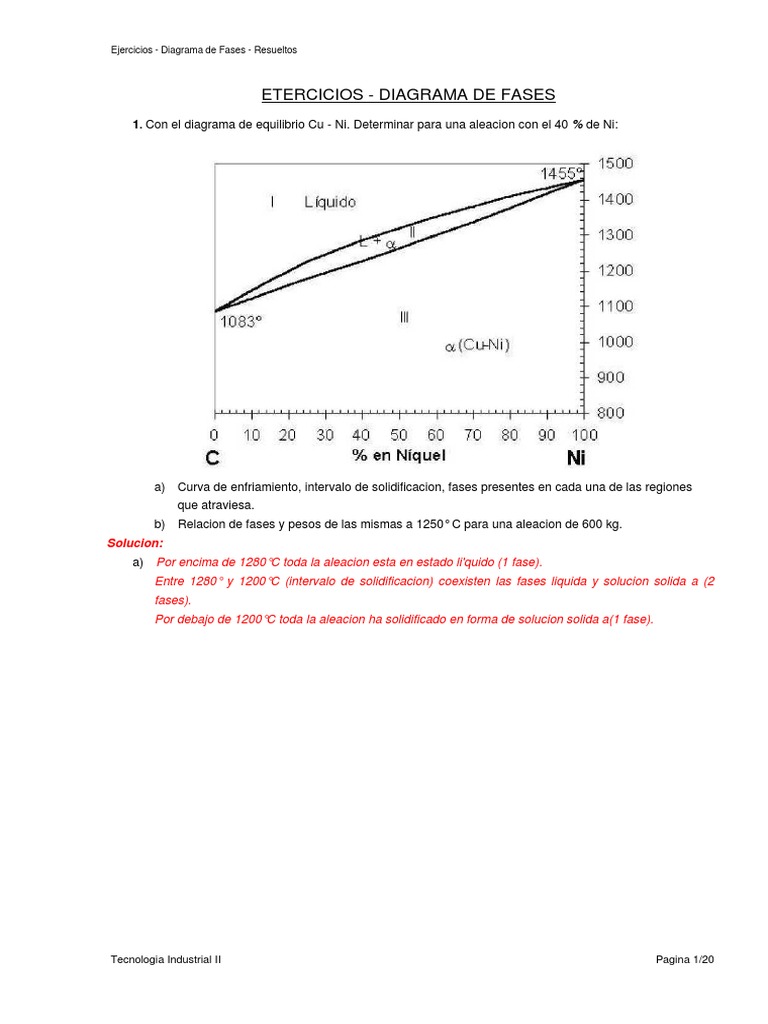 Análisis de Diagramas de Fases en Aleaciones | PDF | Fase (materia ...