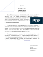 Prequalification for Specimen Proposals