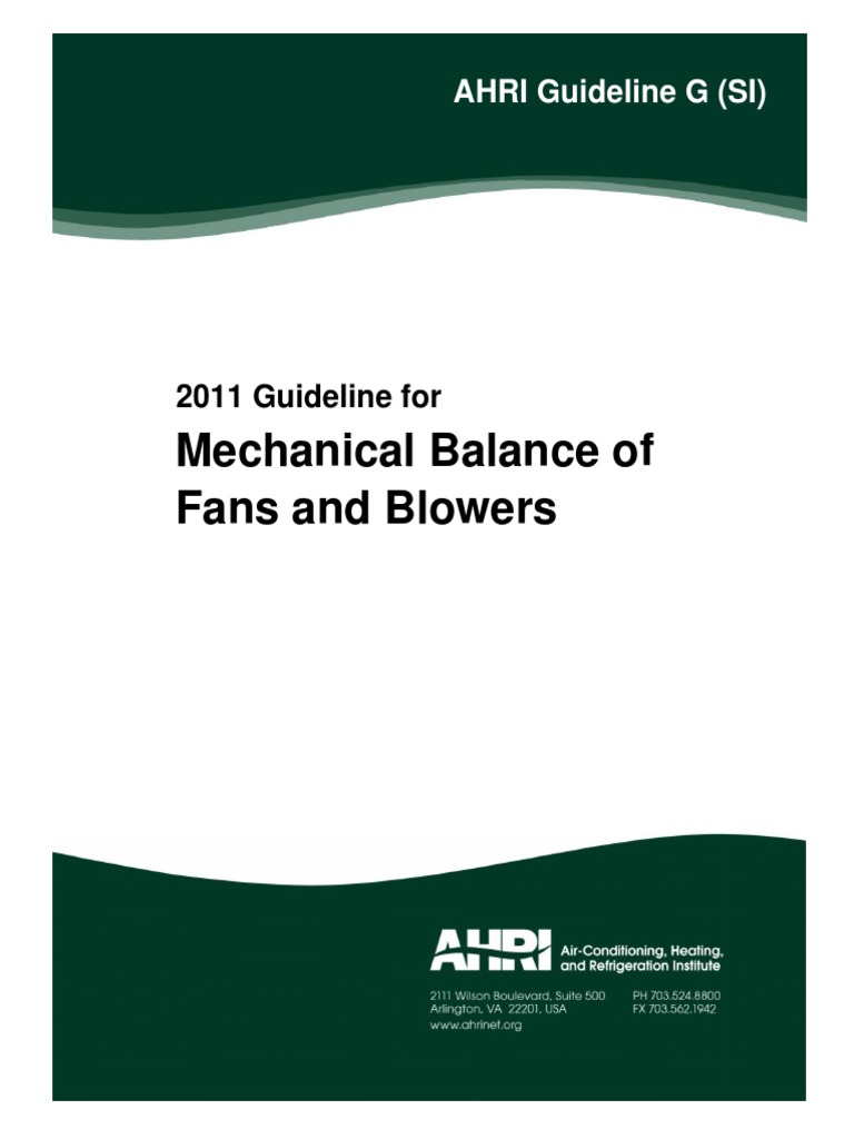 AHRI Guideline G SI 2011 | PDF | Rotation Around A Fixed Axis | Force