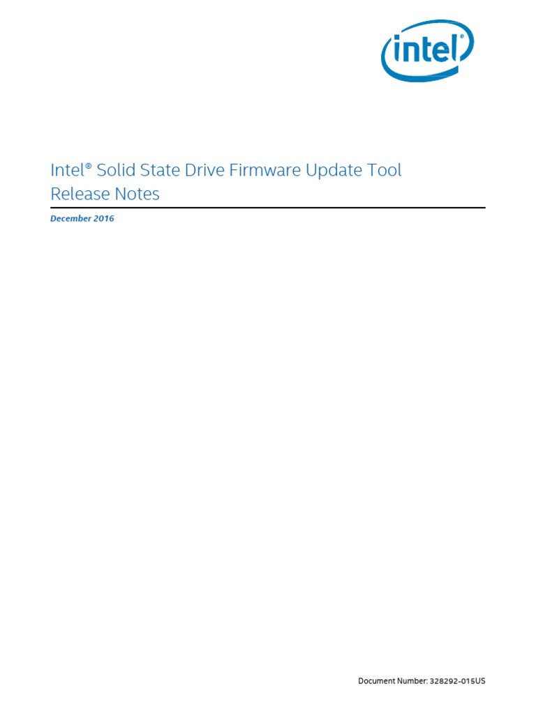 Intel SSD Firmware Update Tool 2 1 7 Release Notes 015 PDF Solid