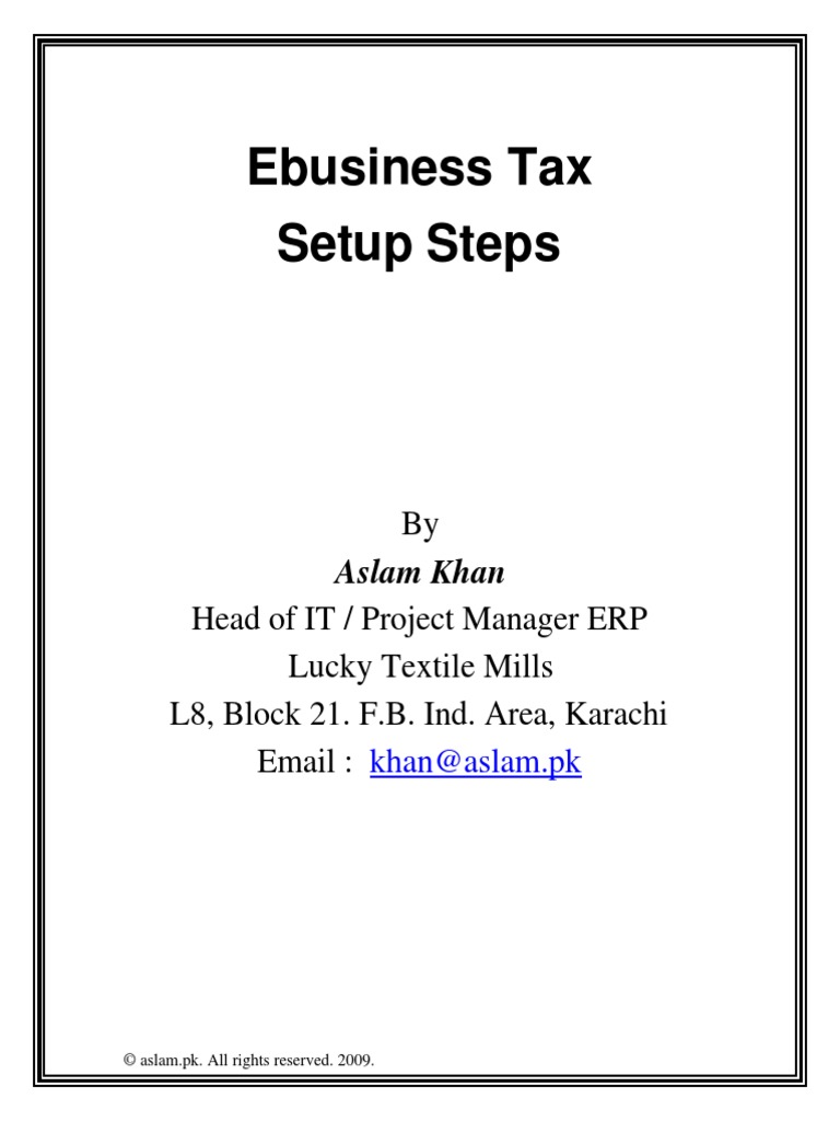 E Business Tax Setup - GST Setups PDF | PDF | Finance & Money ...