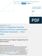 How to Suppress Vaccine Safety Concerns and Protect Financial Interests — Part One • World Mercury P