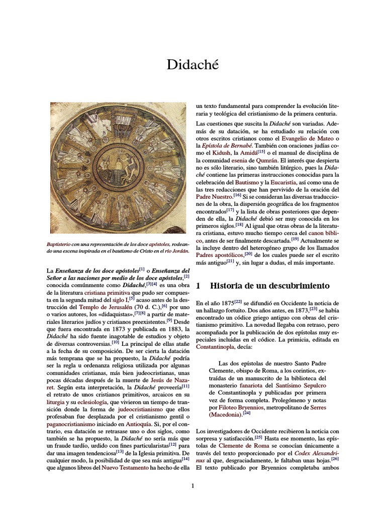 La Didaché: Enseñanza de los Apóstoles | PDF | Jesús | Religión y creencia