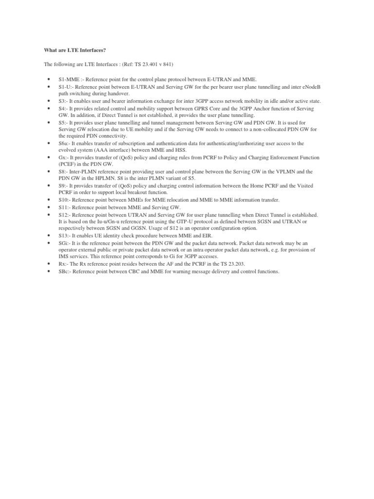 What Are LTE Interfaces | PDF | Computing | Telecommunications