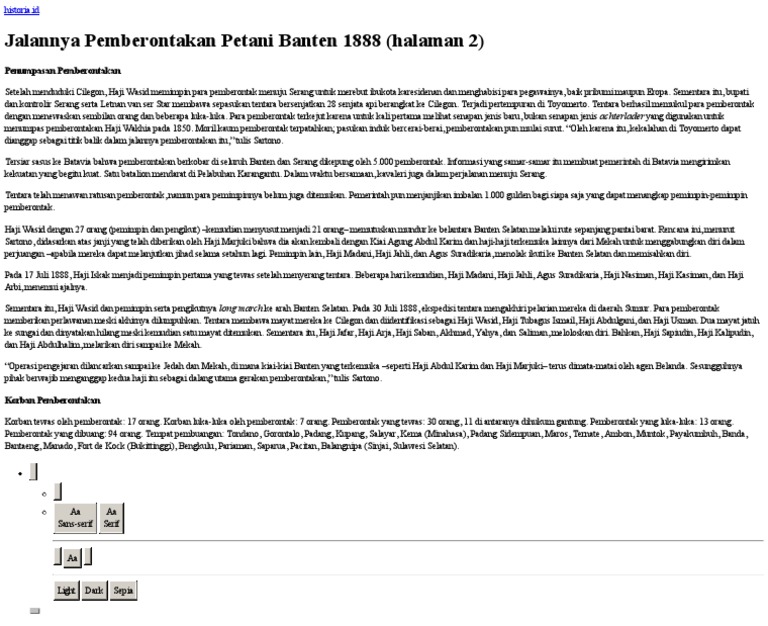 Jalannya Pemberontakan Petani Banten 1888 (Halaman 2) | PDF