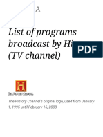 List of Programs Broadcast by History (