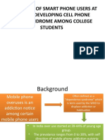 Prevalance of Smart Phone Users at Risk For Developing Cell Phone Vision Syndrome Among College Students
