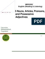 #5 Nouns, Articles, Pronouns, and Possessive Adjectives: MED3202 English (Reading & Listening)