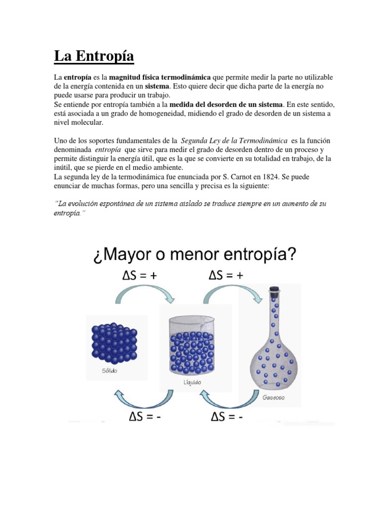 Entropía: Medida del Desorden en Sistemas | PDF | Entropía | Termodinámica