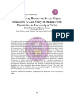 Deconstructing Barriers To Access Higher Education: A Case Study of Students With Disabilities in University of Delhi Shalini Saksena 20
