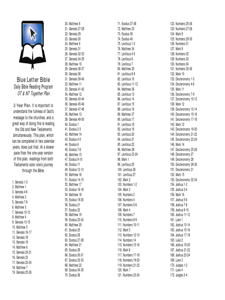 Blue Letter Bible Ot Nt Together Plan Blue Letter Bible Ot Nt Together Plan