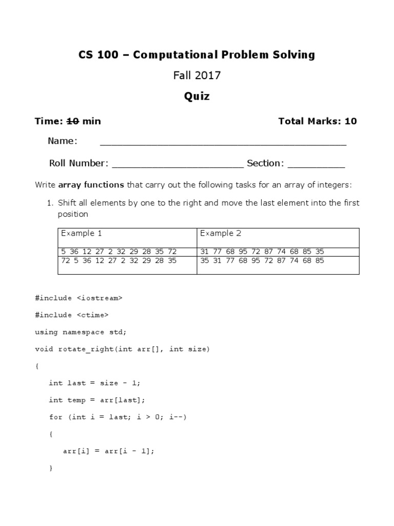 CS 100 - Computational Problem Solving: Fall 2017 | PDF | Computer ...