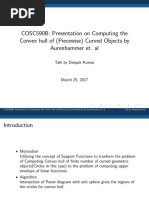 COSC590B: Presentation On Computing The Convex Hull of (Piecewise) Curved Objects by Aurenhammer Et. Al