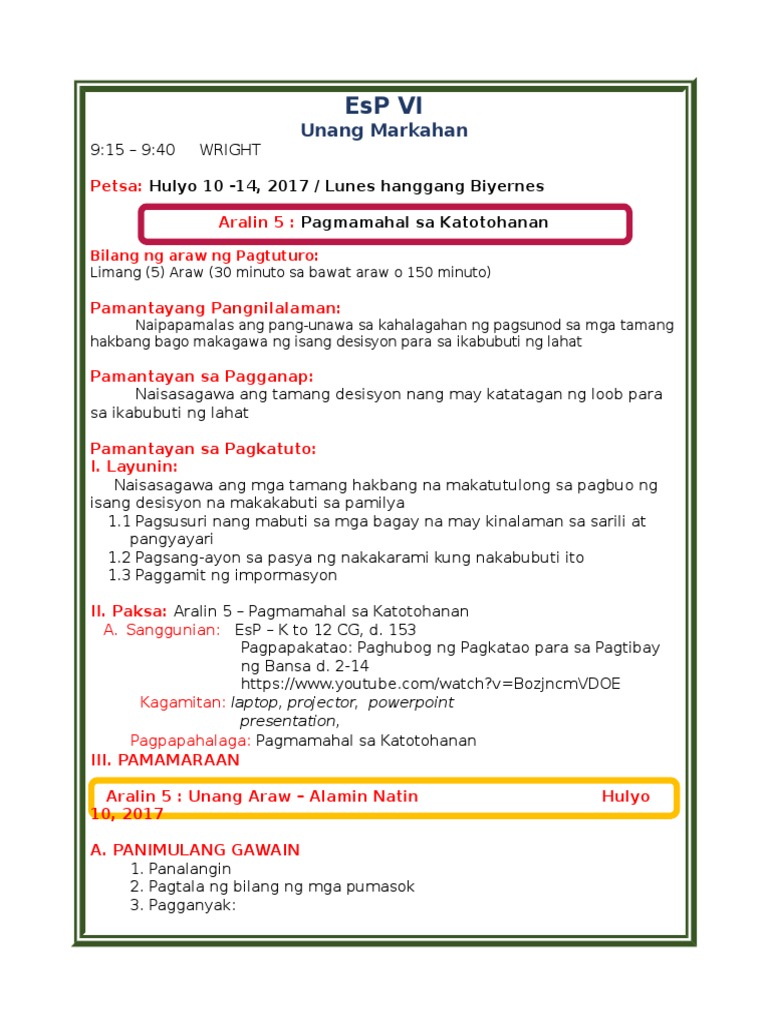 Week 5 Pagmamahal Sa Katotohanan Pdf