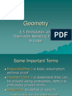 Geometry: 1.5 Postulates and Theorems Relating Points & Lines