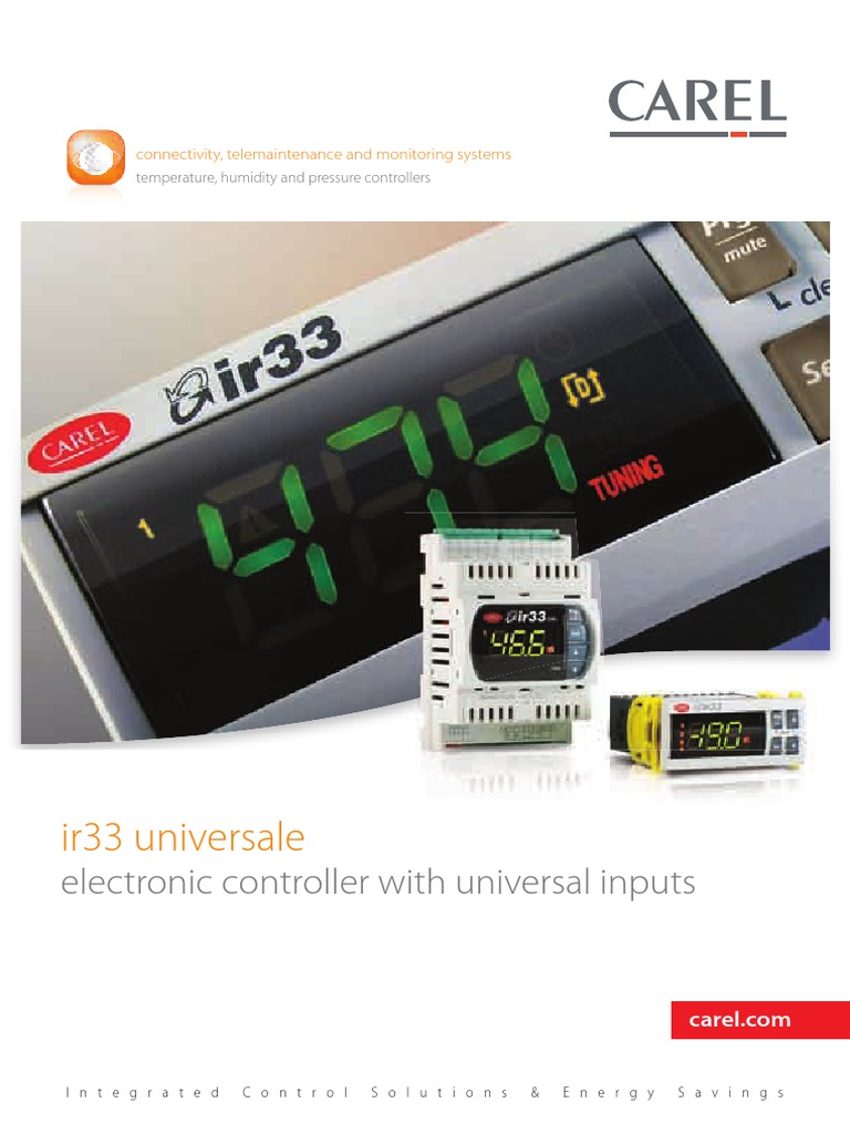 Carel Ir33 Series Electronic Controller Sales Brochure Power Supply