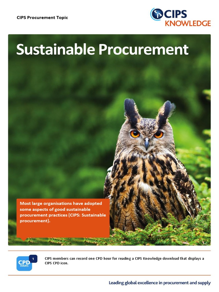 Sustainable Procurement | PDF | Sustainability | Supply Chain